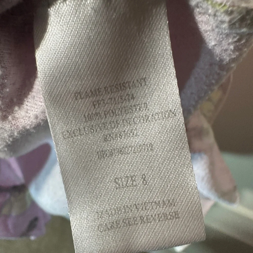 Disney Princess Flannel Granny Nightgown Pajamas Ariel Belle Tiana Pink‎ Girls 8 - Picture 4 of 5